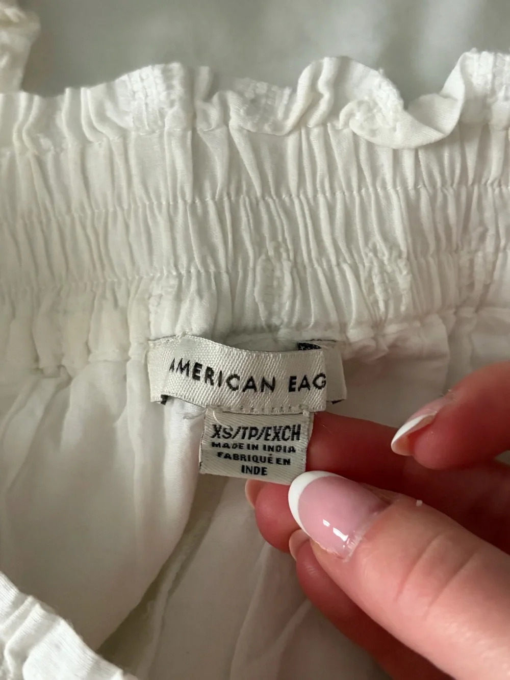 American Eagle White Lace Two-Piece Crop Top & Short Set